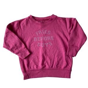 The Wishing Elephant Fries Before Guys Sweatshirt - Fuchsia - 3T